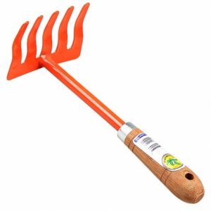 Ancinho com cabo madeira 5 dentes